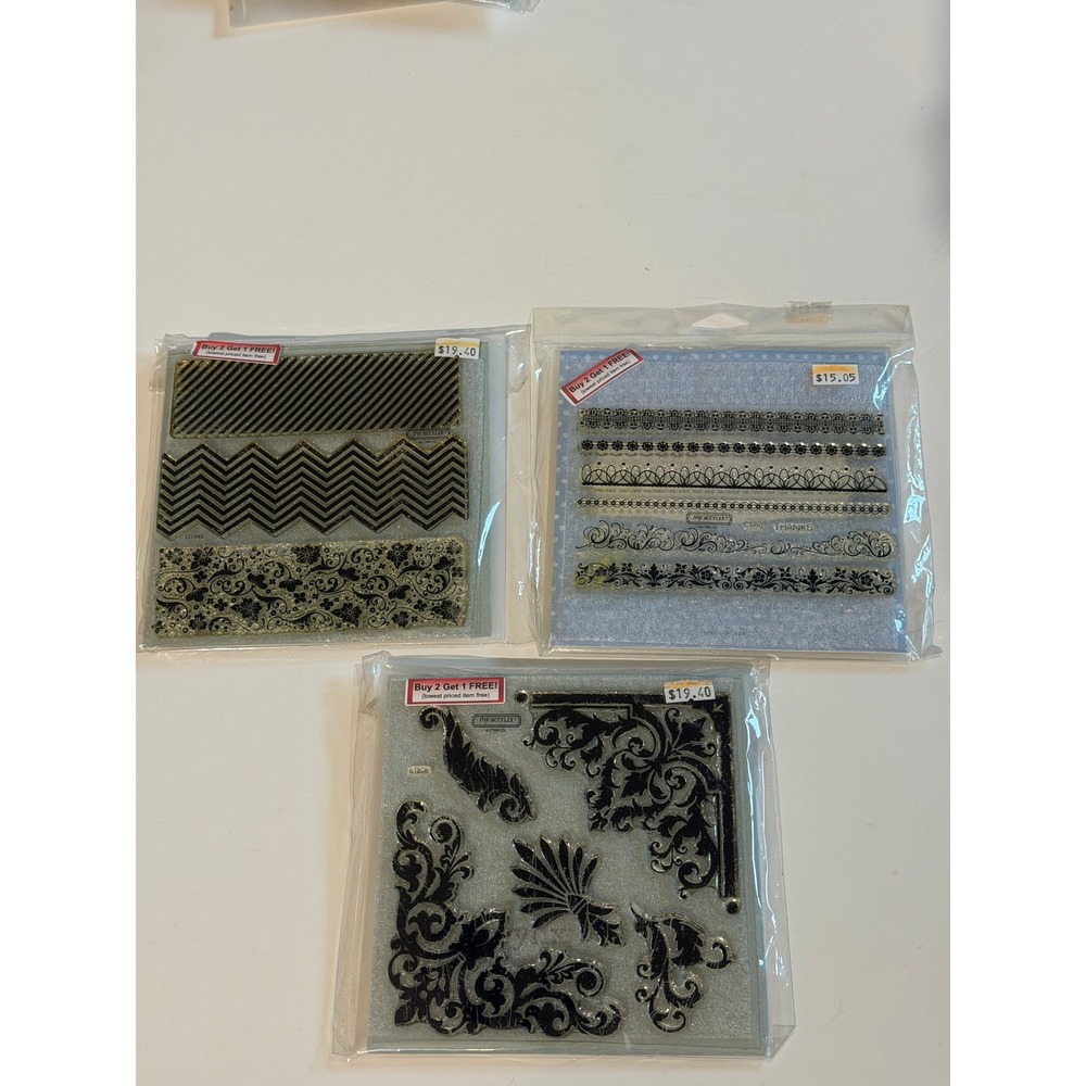 Close To My Heart My Acrylix Clear Stamps D1540 C1450 S1208 Baroque Borders Lot
